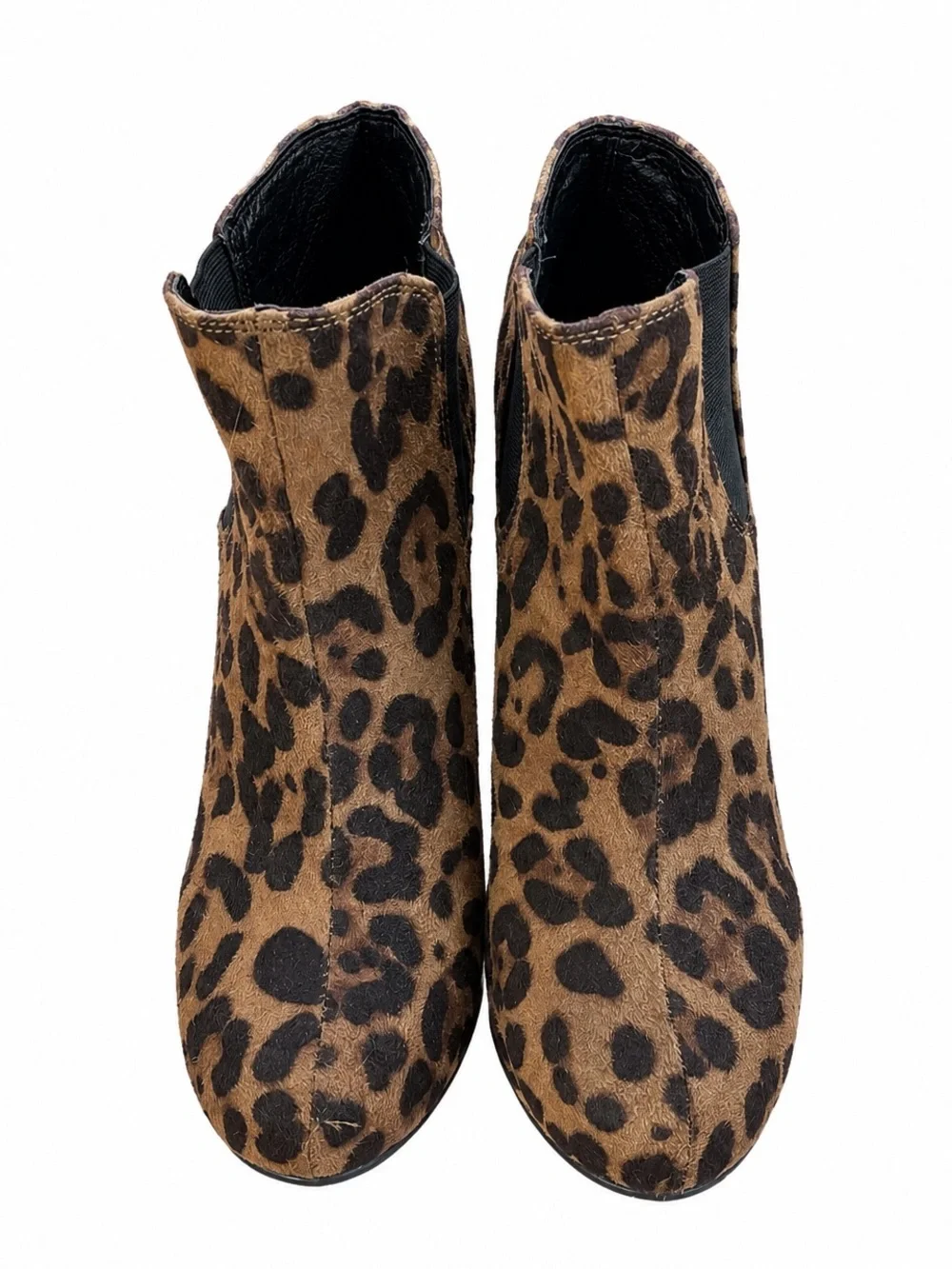 Madden Girl Zelouss Leopard Ankle Boots Women’s 6M Block Heel Chelsea Booties